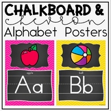 Alphabet Posters and Bunting in a Chalkboard and Chevron C