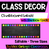 Chalkboard and Rainbow Spots Labels {EDITABLE!}