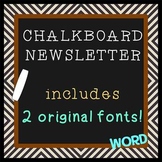 CHALKBOARD Theme plus TWO FREE FONTS Bonus - Newsletter Template - Word