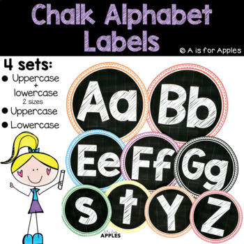 Chalky Alphabet Labels  by A is for Apples Teachers Pay 