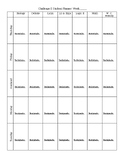 Challenge II weekly student planner template