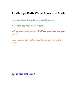 Preview of Challenge Math Word Searches Book