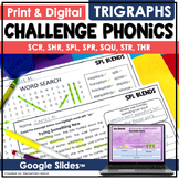 Challenge Phonics Worksheet 3 Letter Blends | Trigraphs Wo