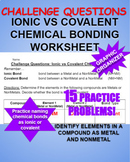 Challenge Questions: Ionic vs Covalent Chemical Bonding Worksheet