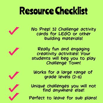 Challenge Town LEGO Building Activities! by STEAM Treasure Trove