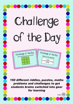 Preview of Challenge of The Day Package - puzzles and riddles to get young brains focused