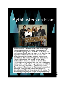 Preview of Challenging Assumptions about Islam:  Mythbusters Common Core Group Activity