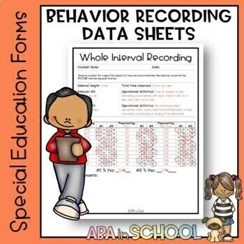 Preview of Challenging Behavior Recording Form | Special Education and ABA | Data Analysis