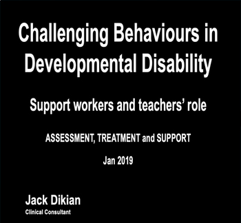 Preview of Challenging Behaviours in Developmental Disability - an overview for support