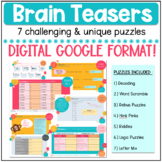 Challenging Student Brain Teasers (DIGITAL FORMAT!)