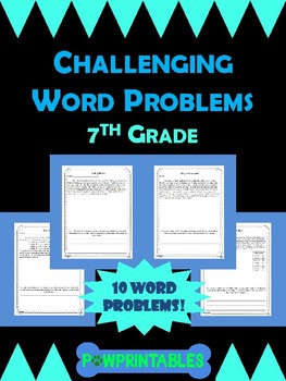 Preview of Challenging Word Problems - 7th Grade - Multi-Step - Common Core Aligned