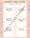Challenging Worried Thoughts Therapy Worksheet