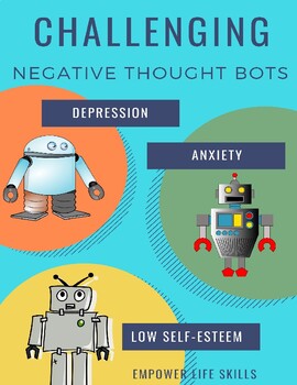 Preview of Challenging the Negative Thought Bots- Workbook & PowerPoint