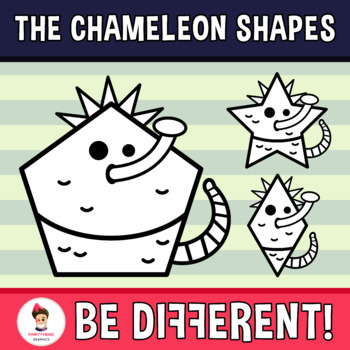 Chameleon Shapes Clipart Geometry Math 2D Animal by PartyHead Graphics