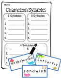 Chameleon Syllables Literacy Center