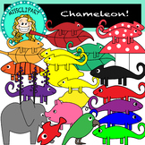 Different colored Chameleons Clipart(Color and B&W){MissClipArt}