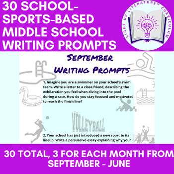 Preview of Champion Writers: 30 School-Sports-Based Middle School Prompts to Inspire