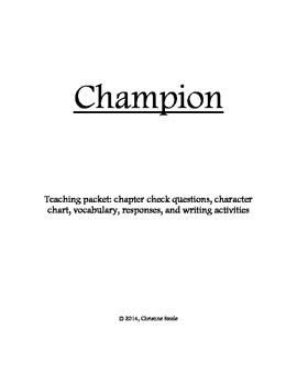 Preview of Champion (Legend #3) teaching packet