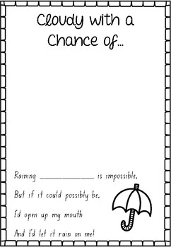 Preview of Chance Activity - Cloudy with a Chance Of...