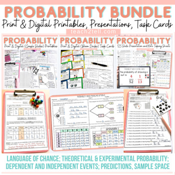 Preview of Chance and Probability Activities Theoretical & Experimental Probability Bundle