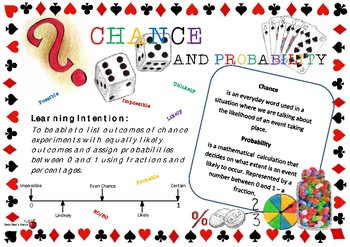 Preview of Chance and Probability Learning Intention Poster