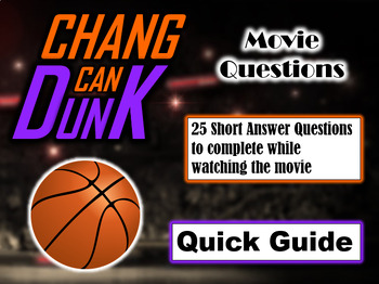 Preview of Chang Can Dunk (2023) - 25 Movie Questions with Answer Key (Quick Guide)