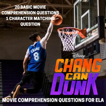 Preview of Chang Can Dunk Movie Comprehension Questions