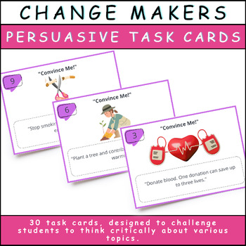Preview of Change Makers: Persuasive Task Cards for Critical Thinking