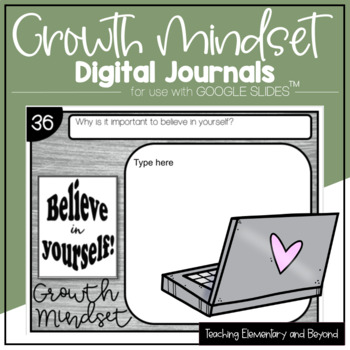 Preview of GOOGLE Classroom™ Paperless Growth Mindset Journals for Distance Learning
