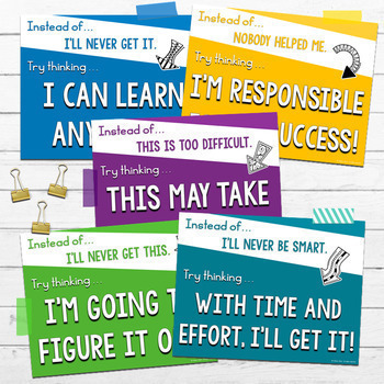 GROWTH MINDSET POSTERS: Change Your Words, Change Your Mindset | TpT