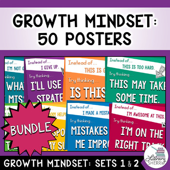 Preview of Growth Mindset Posters: Change Your Words, Change Your Mindset (Bundle)