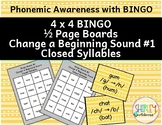 Change a Beginning Sound BINGO #1 - Phonemic awareness Gam