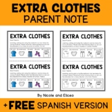Change of Clothes Note + FREE Spanish