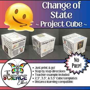 Preview of Change of State ~ Phase Change ~ 3D Research Project Cube
