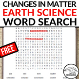 Earth Science Review - Changes In Matter Vocabulary Word Search
