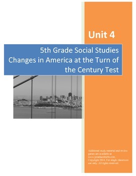 Preview of Changes at the Turn of the Century Test AND Completed Study Guide Bundle