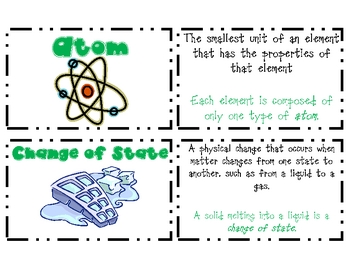 Preview of Changes in Matter Vocabulary Cards