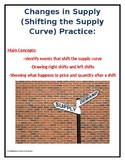 Changes in Supply (Shifting Supply Curves) Practice