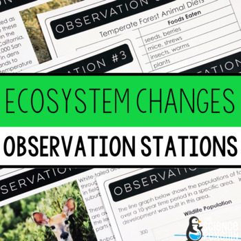 Preview of Changes to Ecosystems Observation Stations & Worksheet + Digital Resource Option