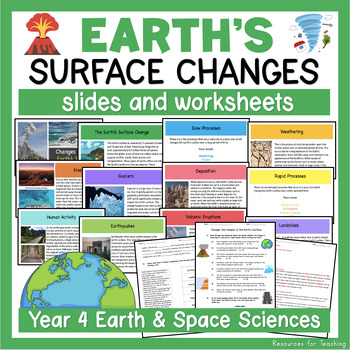 Preview of Changes to the Earth's Surface - Worksheets and Slides (Earth & Space Sciences)