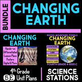 Earth Changes Over Time - 5E Unit AND Science Stations 4th