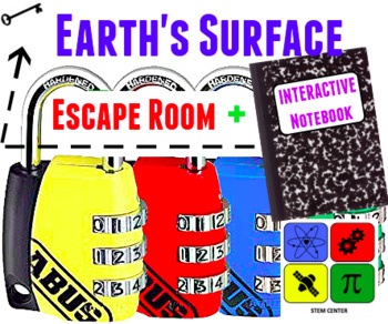 Preview of Changing Earth's Surface Escape Room & Interactive Notebook