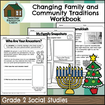 Preview of Changing Family and Community Traditions Workbook (Grade 2 Social Studies)