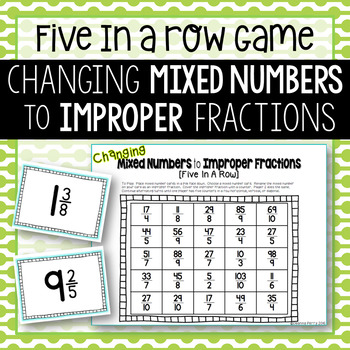 Preview of Changing Mixed Numbers to Improper Fractions Game