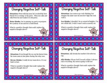 Changing Negative Thoughts Worksheets and Activity by Kiddie Matters