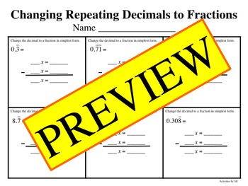repeating decimal to fraction
