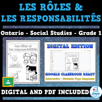 Preview of Changing Roles & Responsibilities - Ontario Social Studies - Grade 1 - FRENCH