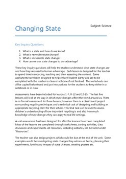 Preview of Changing State - Science Plan