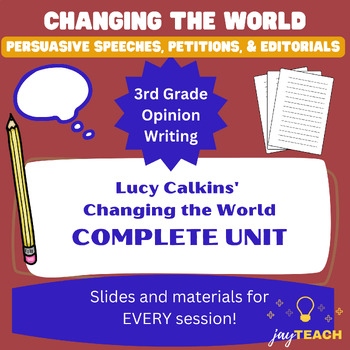 Preview of Changing The World: Persuasive Speeches, Petitions, and Editorials Complete Unit
