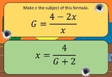 Changing the Subject of a Formula